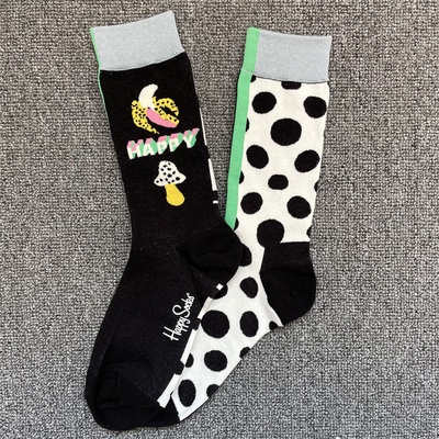 1 Đôi Vớ Tất Chân Cotton In Họa Tiết Thời Trang Nam Nữ Happy Socks