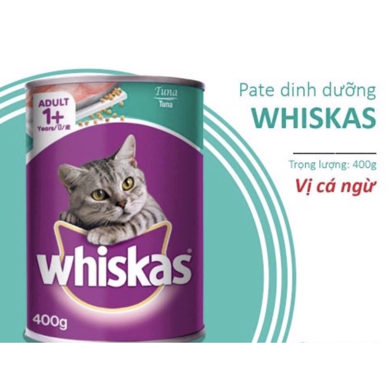 Pate cho mèo Whiskas dạng lon 400g