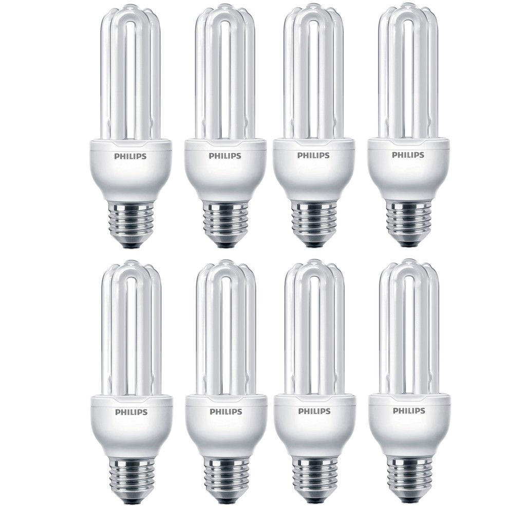 Bộ 8 Bóng đèn Compact 3U Essential 18W E27 Philips