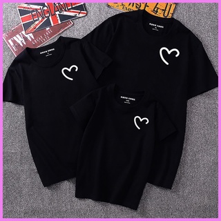 Áo Thun Gia Đình Màu Đen In Logo Trái Tim