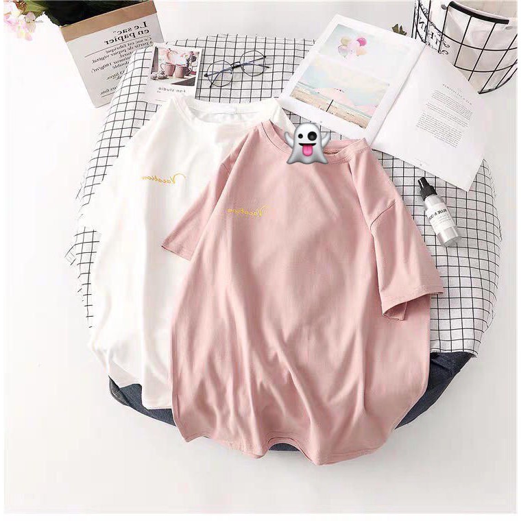 Áo phông thun tay lỡ form rộng in chữ nhỏ hình sau lưng