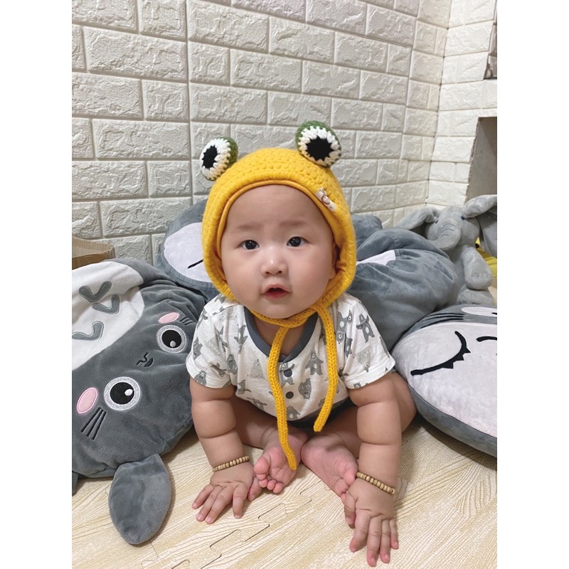 [ Hàng QC] Nón len con ếch siêu cute cho bé trai bé gái