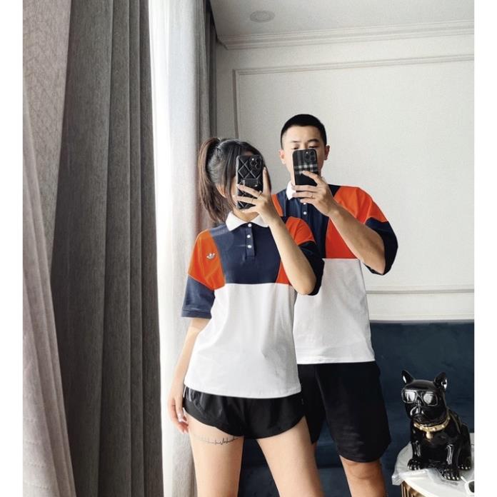 ÁO ĐÔI NAM NỮ PHỐI TAY MÀU CAM