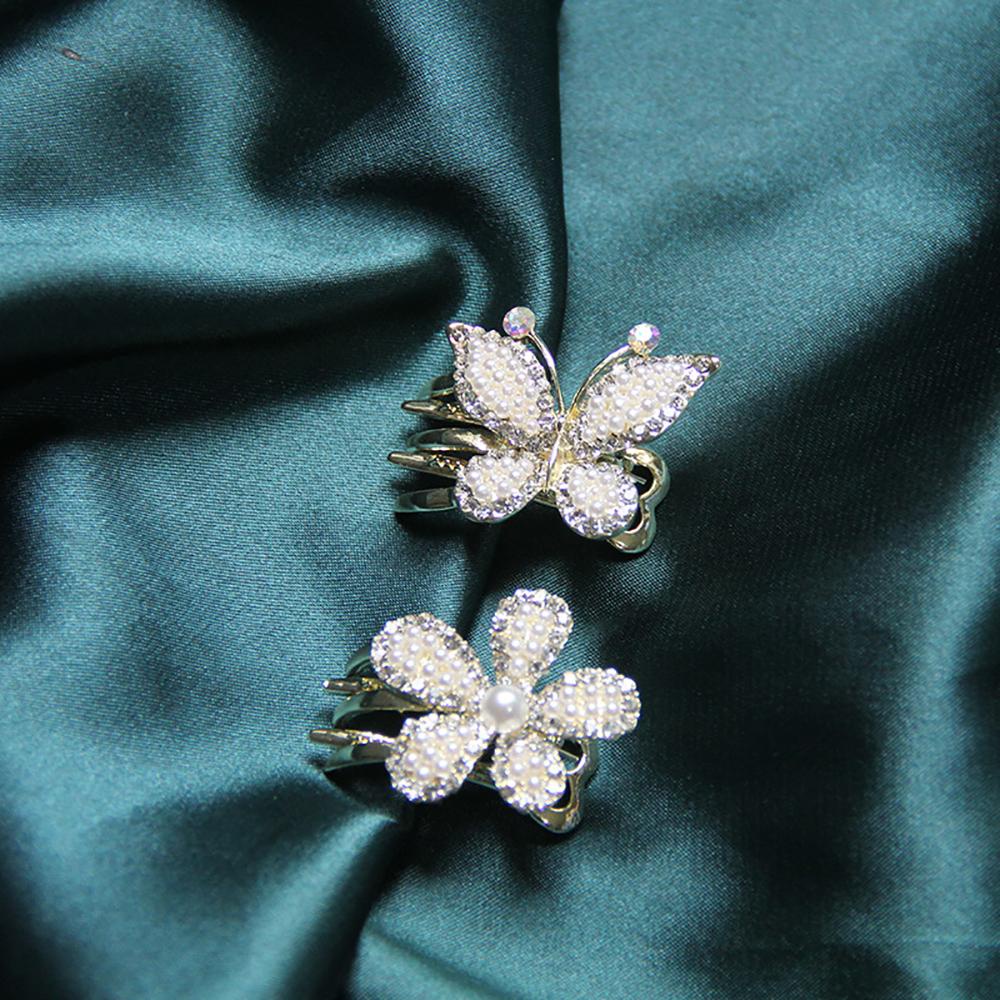 IVORY Kẹp TóC PhốI Hoa ĐíNh NgọC Trai Giả Sang TrọNg Cho Nữ