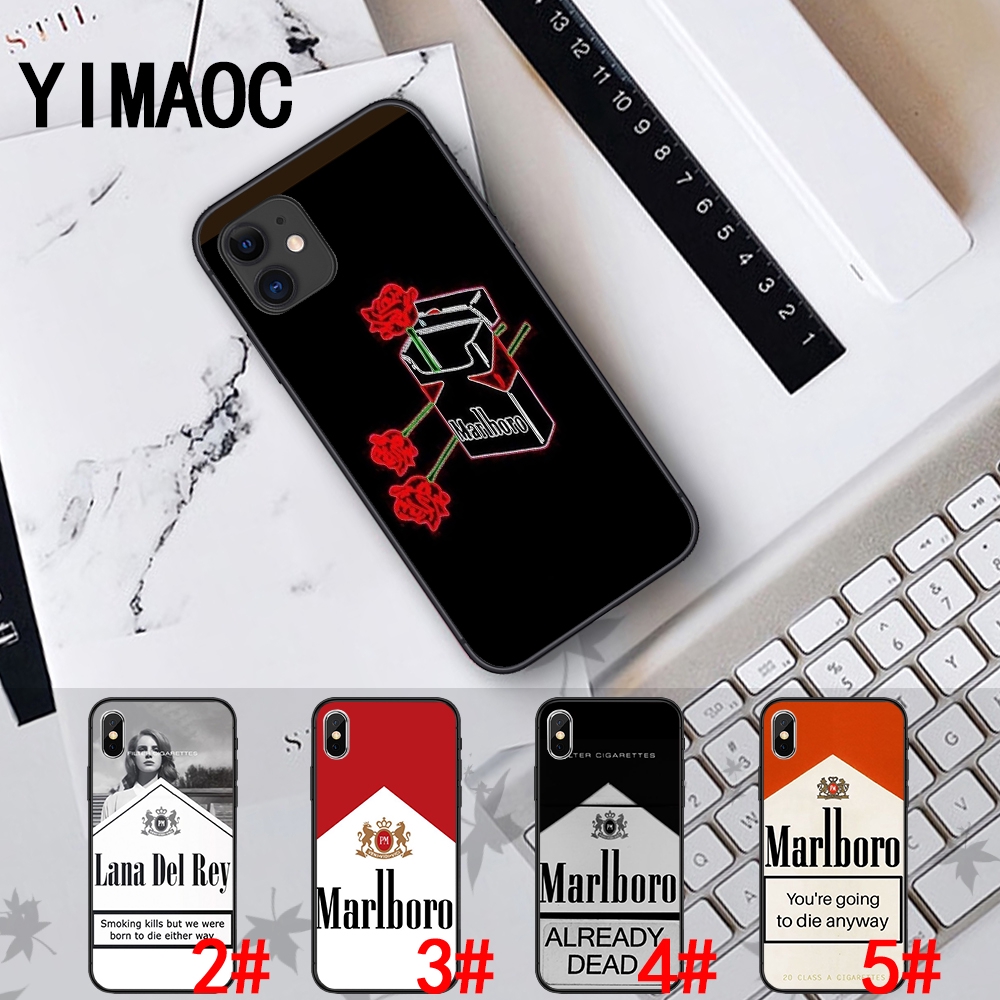 Ốp điện thoại in hình bao thuốc lá Marlboro cho iPhone XS Max XR X 11 Pro 7 8 6 6S Plus