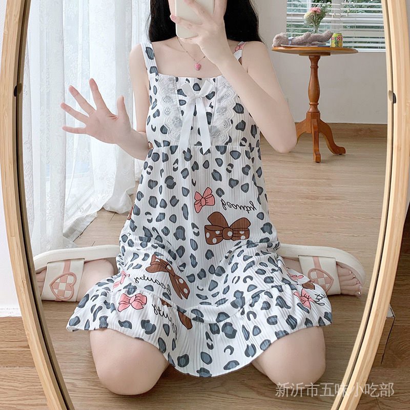 Đầm Ngủ Có Mút Đệm Ngực Phong Cách Công Chúa Thời Trang Mùa Hè Dễ Thương Cho Nữ