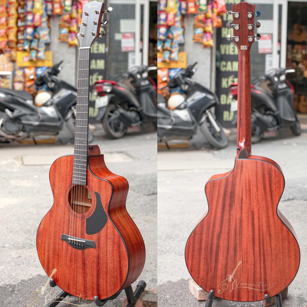 [Ship hỏa tốc Hà Nội 2h, Tặng bao da+ 12 phụ kiện ] Đàn Guitar Acoustic Rosen Chính Hãng Đầy Đủ Các Mã