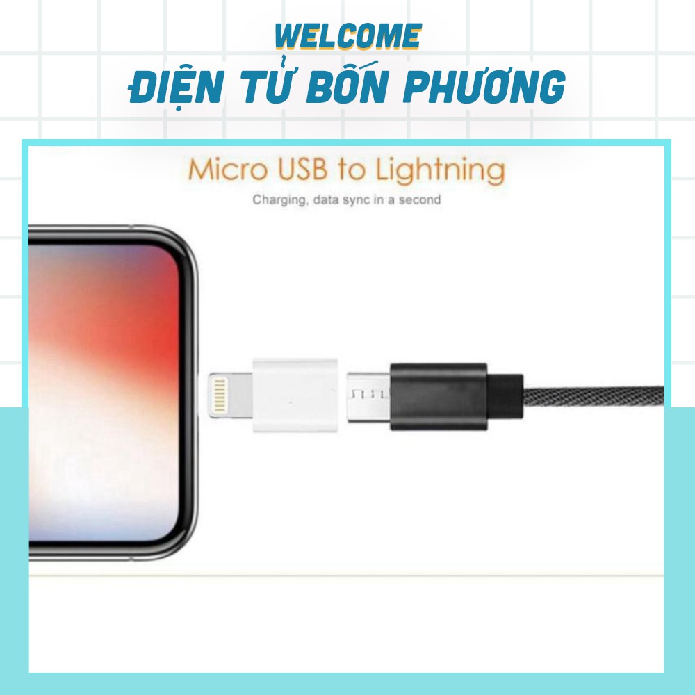 Cổng Chuyển MicroUSB Sang Lightning cho iPhone X/8/7/6 iPad Air Mini iPod