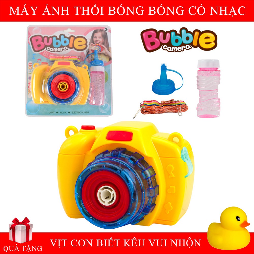 Máy ảnh thổi bong bóng, đồ chơi trẻ em giải trí thổi bong bóng có nhạc vui nhộn