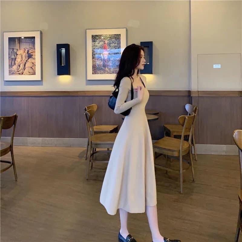 VÁY XOÈ DÀI CỔ VUÔNG BASIC