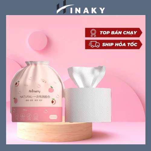 Khăn Lau Mặt Dùng 1 Lần HINAKY Lau Khô Lau Ướt - Khăn Giấy Đa Năng Dạng Cuộn 40 Tờ Animerry