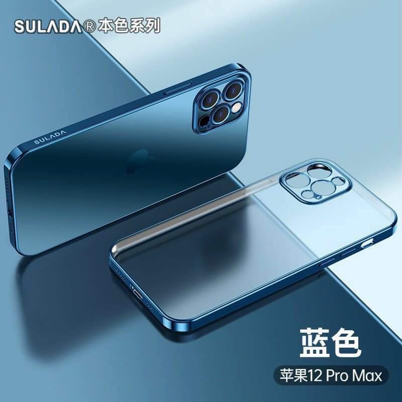 ✨Chính hãng Sulada✨ Ốp lưng nhám viền màu iphone 11 | 11 pro max | 12 mini | 12 |12 pro max bảo vệ camera silicon dẻo