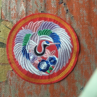 Sticker thêu tron chim 16cm