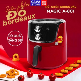 Nồi chiên không dầu MAGIC KOREA A801 6L chống dính công suất 1800W công nghệ Rapid Air bảo hành 12 tháng Màu đỏ Bordeau