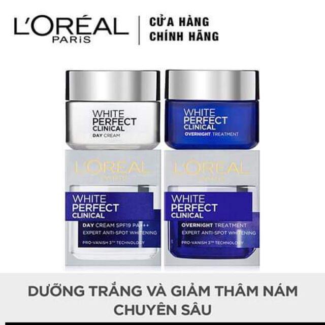 Combo Kem Dưỡng Sáng Da Ngày & Đêm L'Oreal White Perfect Day & Night Cream 50ml