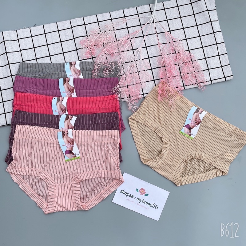 10 Quần lót su kẻ cạp cao ôm bụng fom 50-60kg