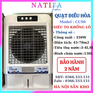 Quạt Điều Hòa Hơi Nước  130 lít làm mát nhanh dung tích siêu tiết kiệm điện-Tặng kèm 2 hộp đá khô