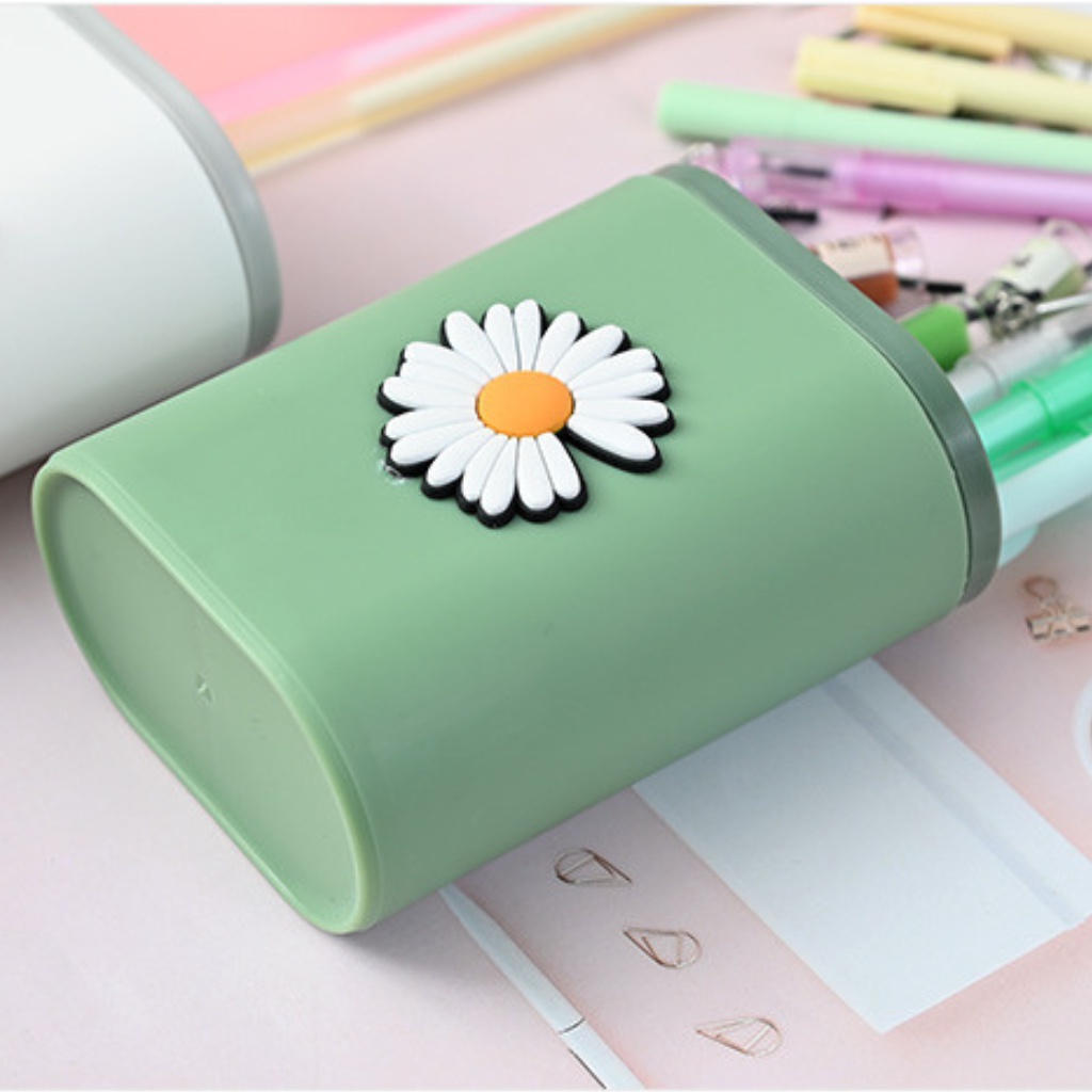 Ống cắm bút/ hộp đựng bút 2 ngăn để bàn siêu cute nhiều mẫu tiện ích