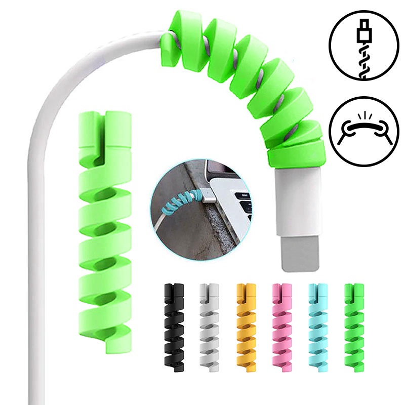 1 Phụ Kiện Bảo Vệ Dây Cáp Sạc Xoắn Ốc Bằng Silicone