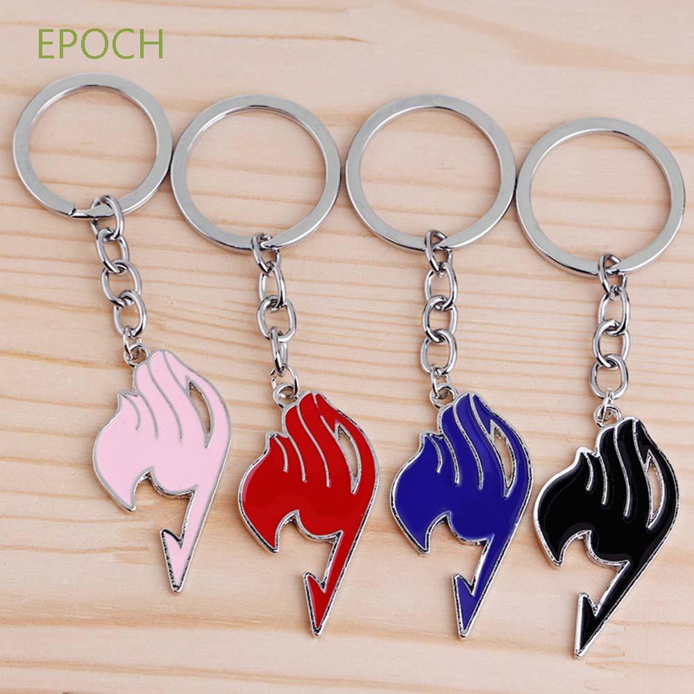 EPOCH Unisex Fairy Tail Keychain Colorful Anime Jewelry Guild Logo Keychain Cosplay Accessory Fashion Schoolbag pendant Metal Badge Enamel Keyring/Multicolor