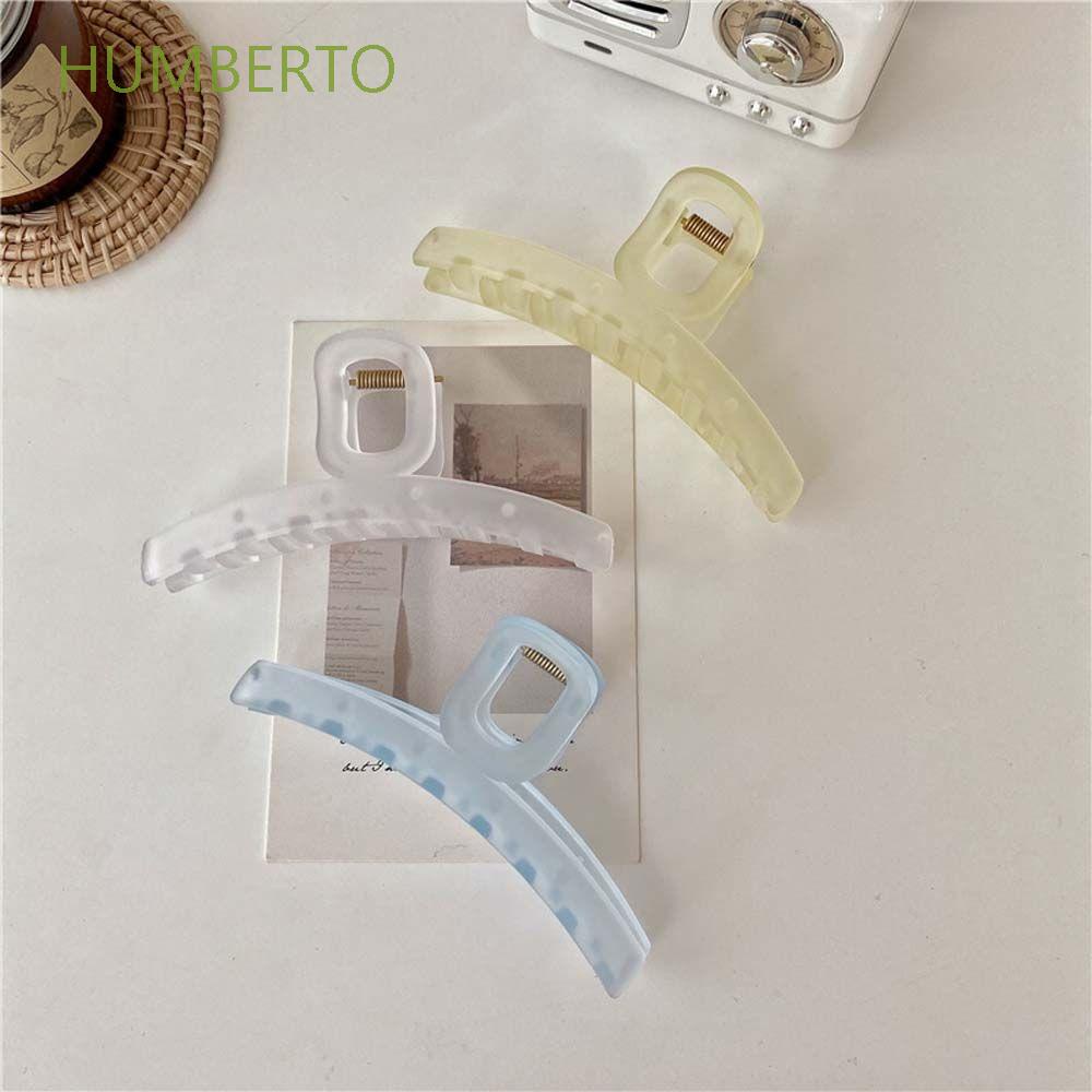 HUMBERTO Temperament Shark Clip Simple Matte Acrylic Hair Claws Women Candy Color Elegant Large Korean Geometric Hair Accessories/Multicolor