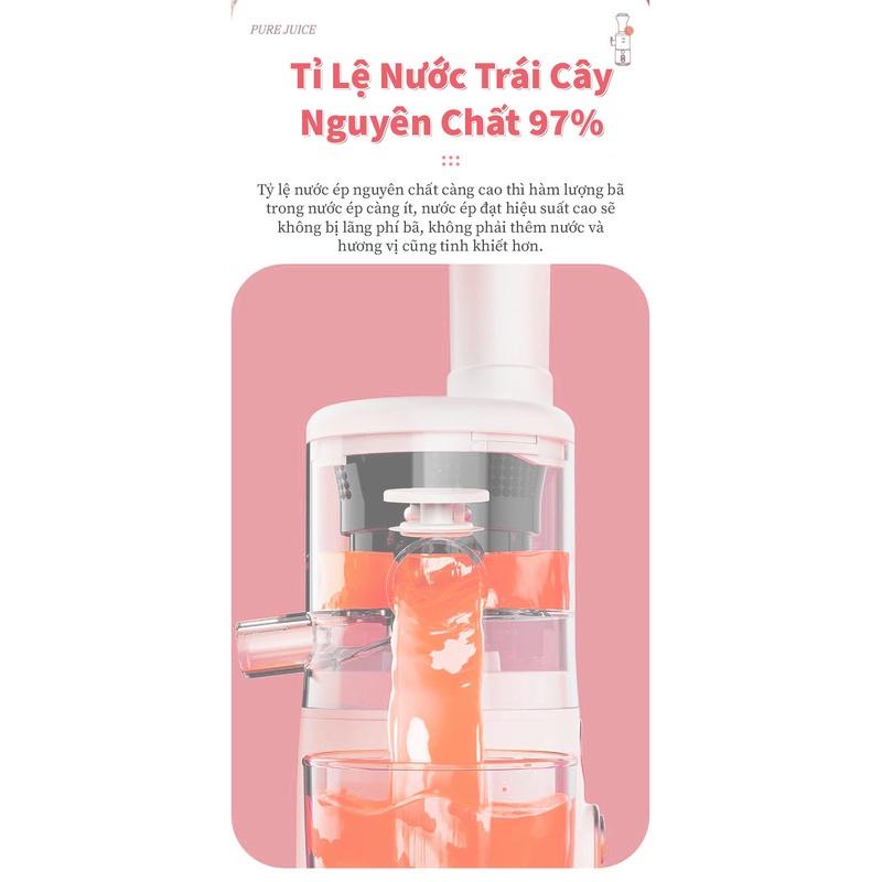 Máy Ép Chậm Mini TSUKI TS-2106C công suất 80W Ép Trái Cây Hoa Quả Rau Củ-Bảo Hành 12 Tháng.