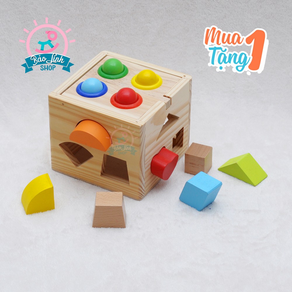 Hộp thả hình khối kết hợp đập bóng| Đồ chơi an toàn