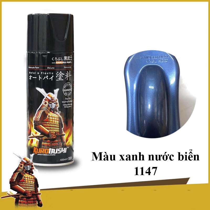 Samurai Chai sơn xịt sơn xe máy cao cấp SAMURAI màu xanh nước biển mã 1147* dung tích 400 ml