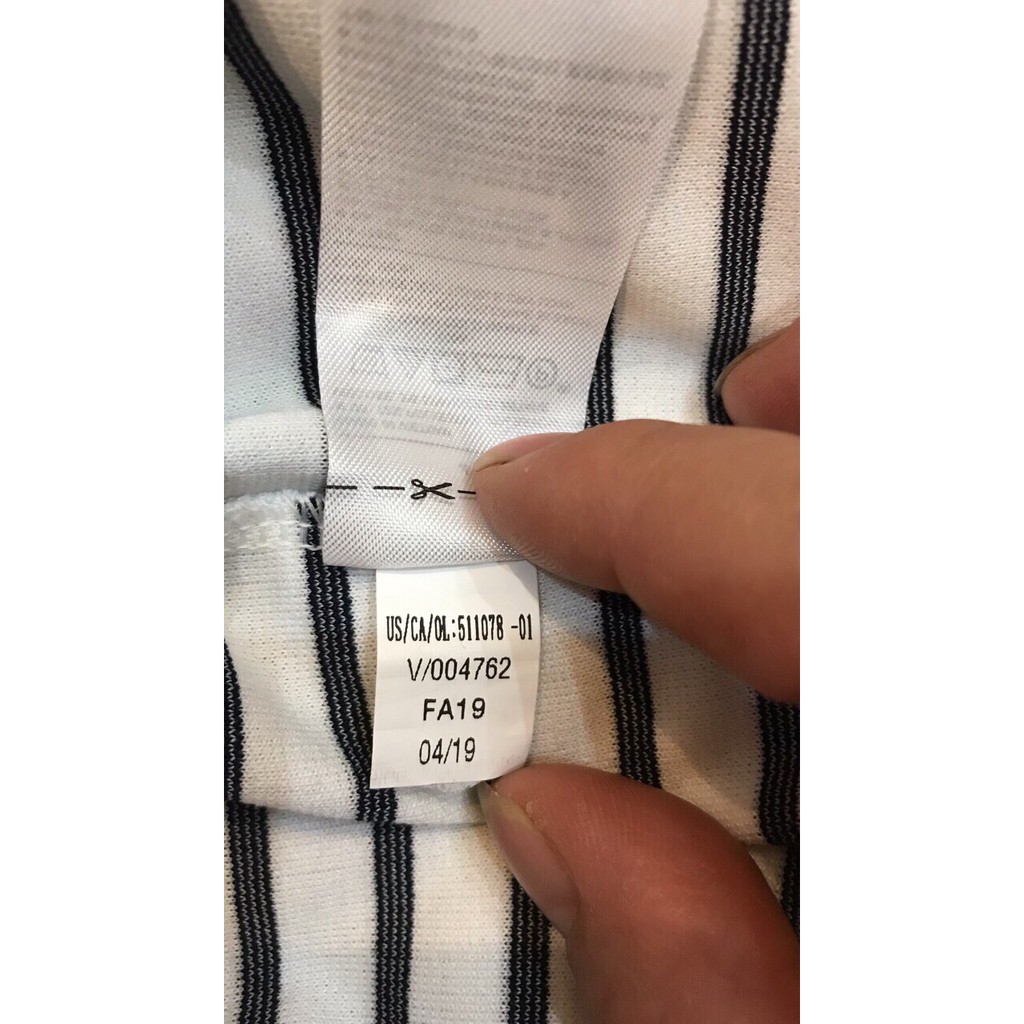 Đầm Thun BANANA REPUBLIC Tay Ngắn Cổ Tròn Sọc Ngang Navy Sọc Hồng Tím - 2531