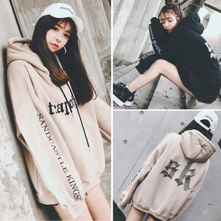 Áo hoodie in chữ phong cách Hàn Quốc