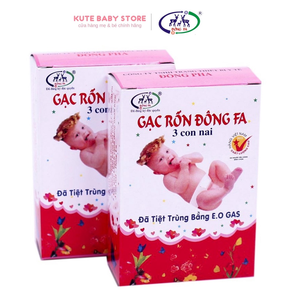 Băng rốn sơ sinh Đông Pha gạc rốn cho bé hộp 3 cái