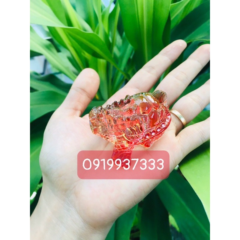 Tượng long quy thuỷ tinh màu (6*4 cm )