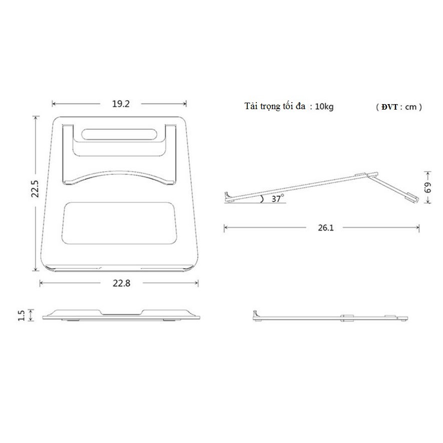 Đế nhôm cao cấp cho Macbook-laptop