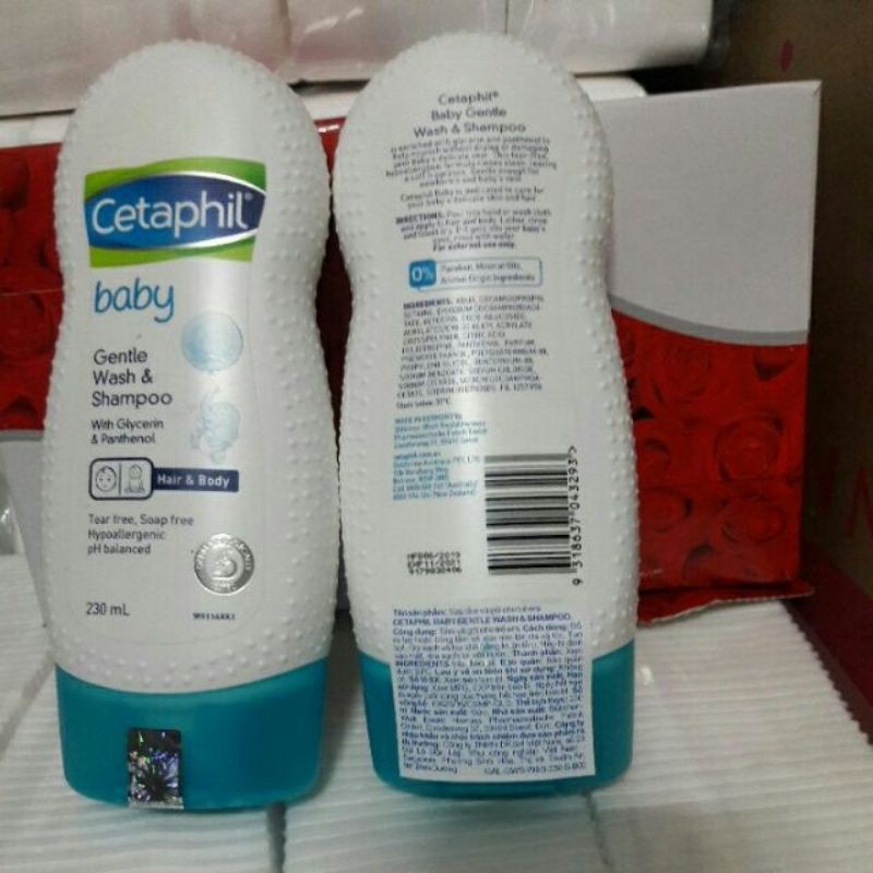 Cetaphil tắm gội Gentle Wash & Shampoo : an toàn cho trẻ sơ sinh ( 230ml)