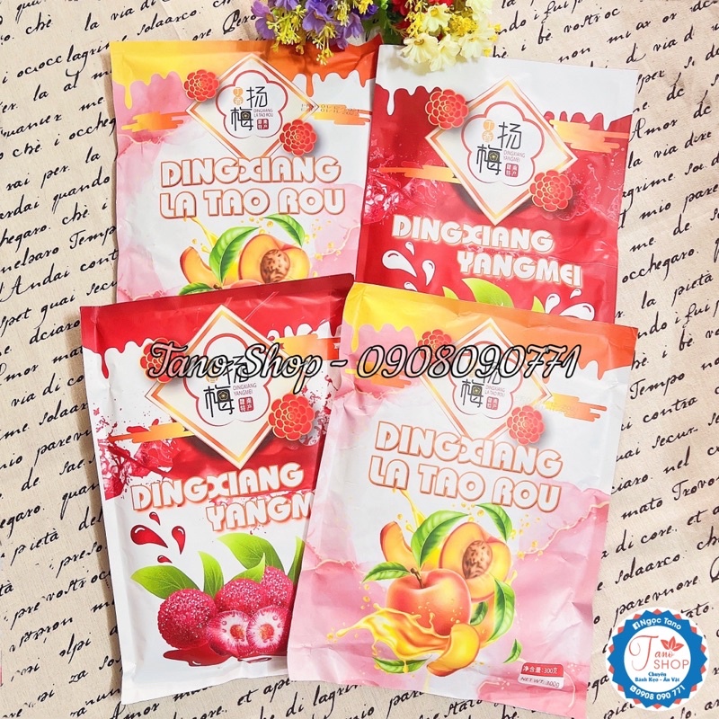 Ô mai Thanh Mai Đào cay túi zip 300g Đài Loan, ăn vặt ngon rẻ TaNo