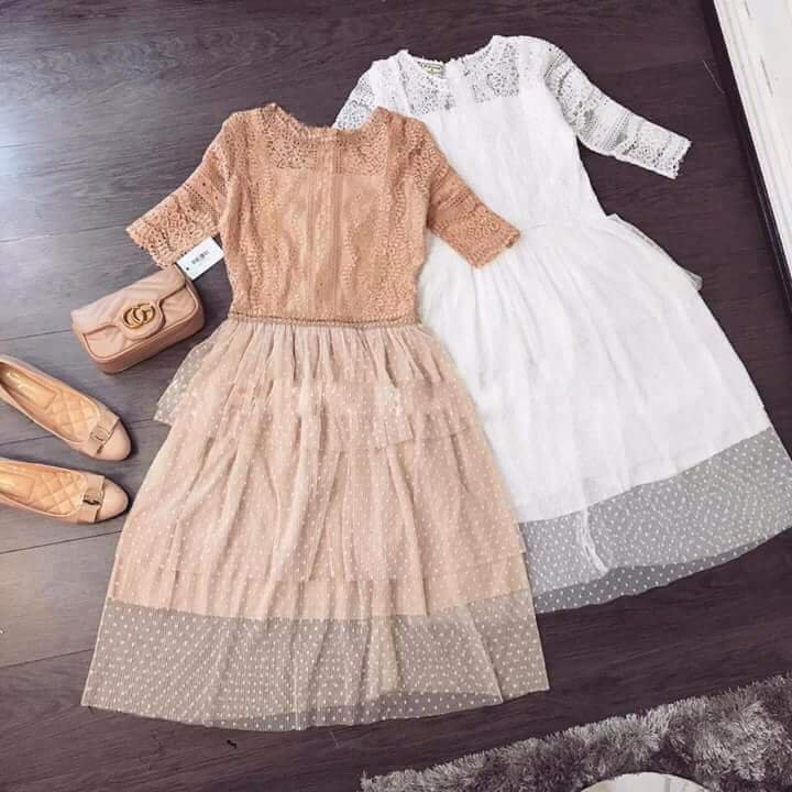 Đầm dự tiệc công chúa, đầm ren tầng dáng xoè | BigBuy360 - bigbuy360.vn