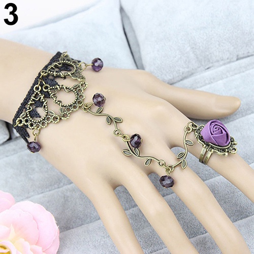 Vòng đeo tay ren nối nhẫn kiểu dáng cổ điển dành cho nữ