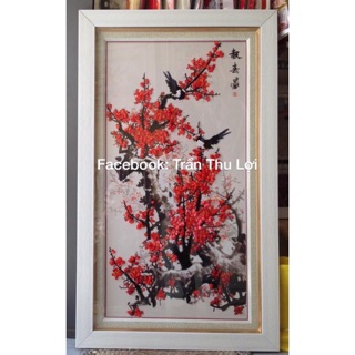 Tranh thêu ruy băng 90x50cm