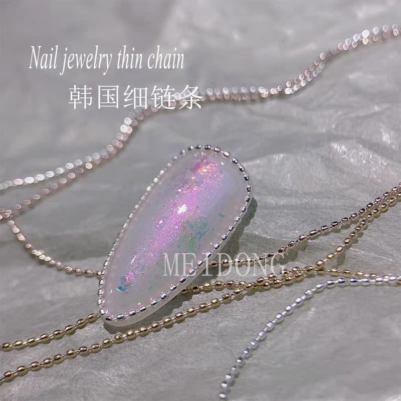 Dây bi dẹt trang trí móng phong cách Hàn Quốc