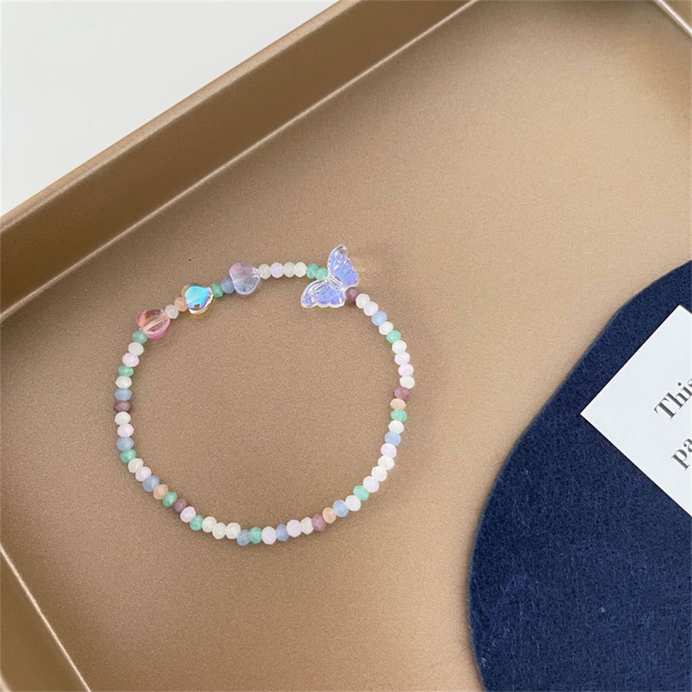 Xj Vòng Tay Xỏ Hạt Acrylic Hình Bướm Nhiều Màu Sắc Thiết Kế Đơn Giản Đa Năng Có Thể Điều Chỉnh Trang Trí Bằng Tay Mùa Hè INS Niche Dành Cho Bạn Nữ