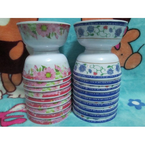 Bộ 10 chén cơm melamine an toàn tiện dụng (giao màu ngẫu nhiên)