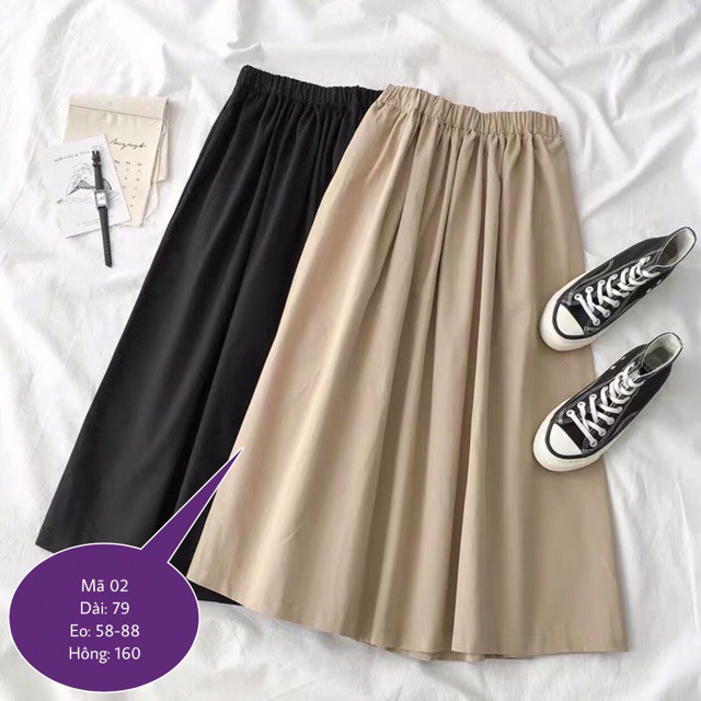 Chân váy Ulzzang phong cách Hàn Quốc dài qua gối. (Có ảnh thật) -Hàng nhập khẩu | BigBuy360 - bigbuy360.vn