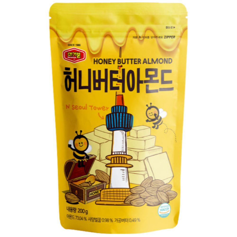 [Mã GROSALE2703 giảm 8% đơn 250K] Hạnh nhân rang bơ mật ong Honey Butter Almond Hàn Quốc 200g