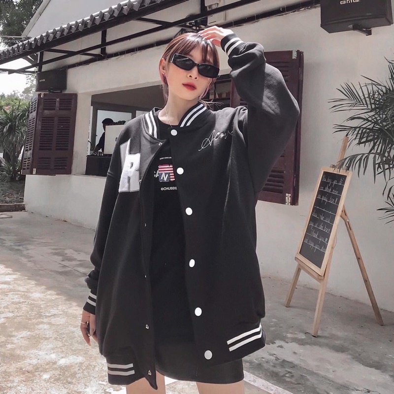 Áo khoác form rộng tay dài BOMBER ACOVER ulzzang ( ảnh thật + có quà tặng kèm )