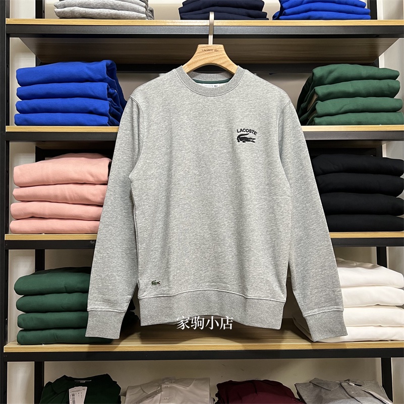 Lacoste Áo Thun Thể Thao Cổ Tròn In Hình Cá Sấu Độc Đáo Mới