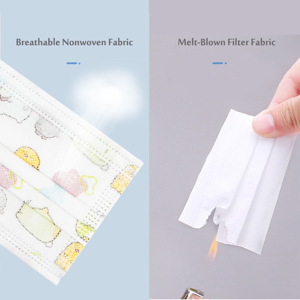 HW Hộp 50 Cái - Khẩu Trang Tế Trẻ Em Kid Mask Hình Siêu  3 Lớp Dễ Thương Dành Cho Bé