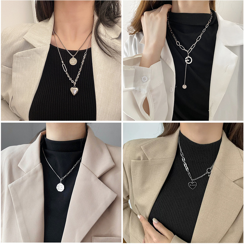  [Various styles] 2021 new Korean trendy titanium steel women's necklace