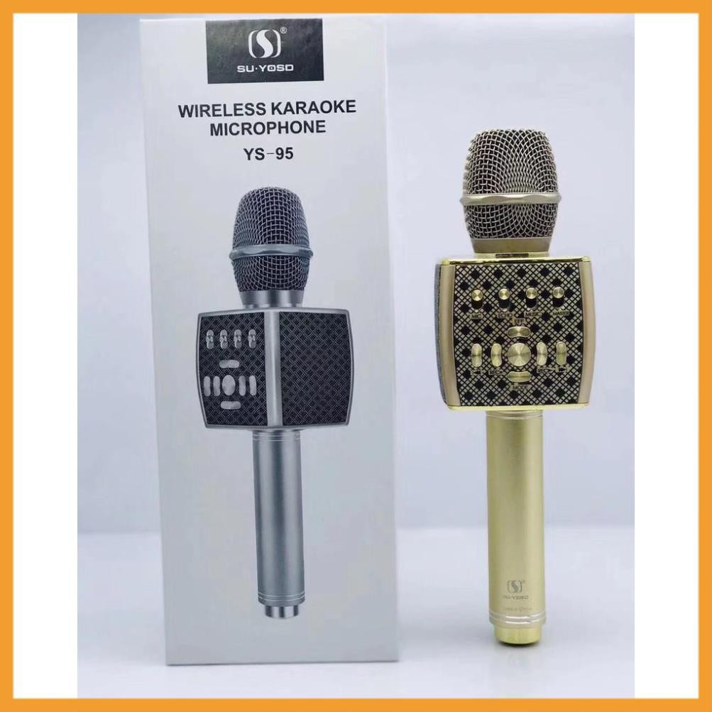☢️MẠI DÔ☢️ Micro Karaoke bluetooth YS 95 kết nối bluetooth Tích Hợp Loa Bass Không Dây Dùng Hát Tại Nhà Hoặc Livetream
