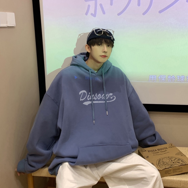 Áo Hoodie tay dài dáng rộng in chữ đơn giản thời trang cho nam Size M-5XL Áo khoác hoodie nỉ siêu rẻ phù hợp nam nữ
