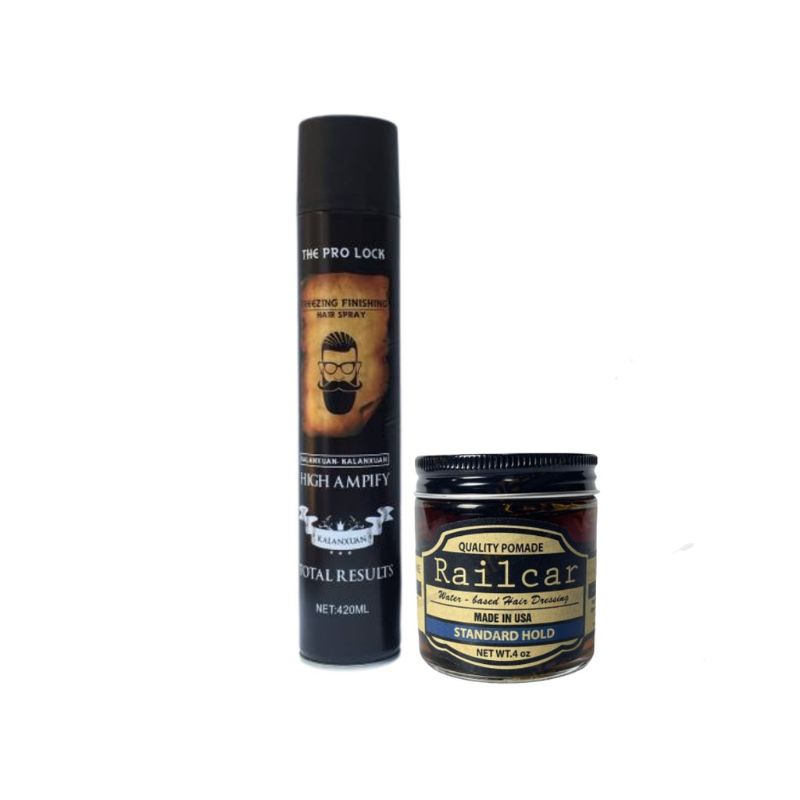 COMBO Gôm Sáp THE PRO LOCK + Wax Railcar Pomade Tạo Kiểu, Giữ Nếp Cho Tóc. HÀNG CHÍNH HÃNG